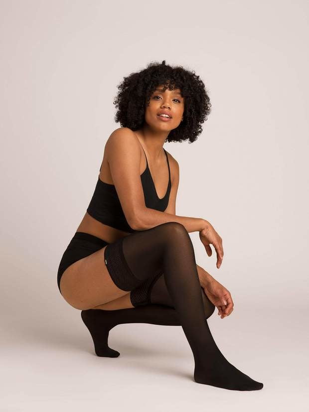 Sheer Thigh Highs Black L1