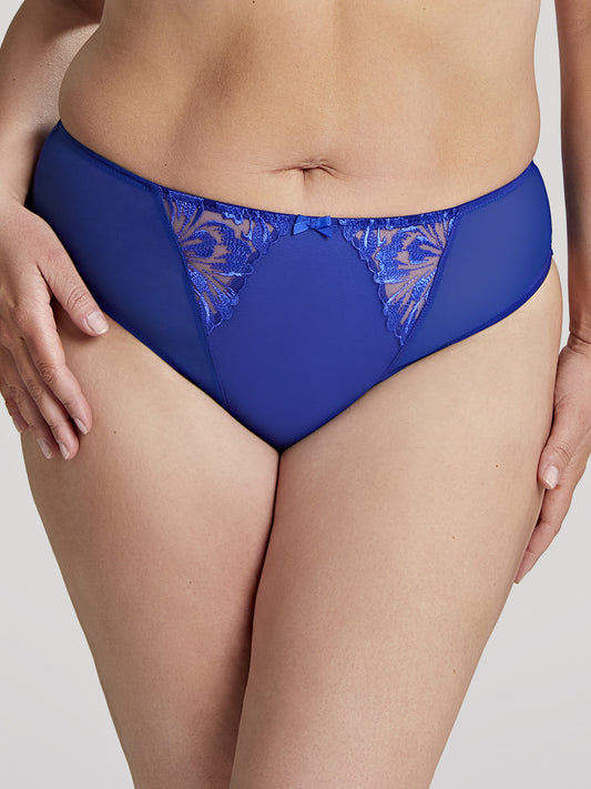 Jaida High Leg Brief - Cobalt