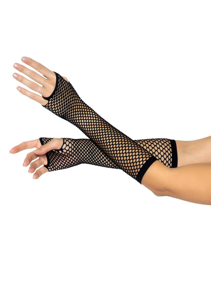 Fishnet Fingerless gloves - black