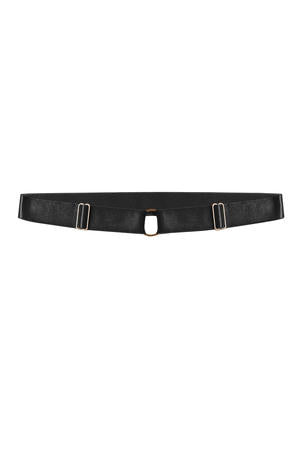 Satin Crossover Suspender & Garter - Black
