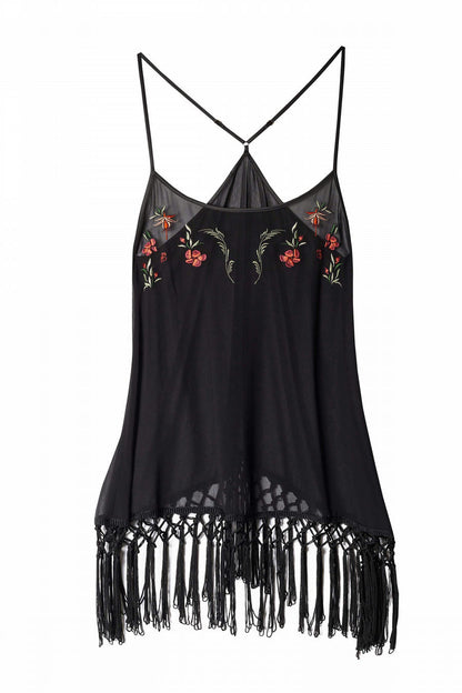 Bettie Page Embroidered Tassel Chemise