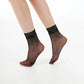 Lace Trim Fishnet Ankle Socks - Black