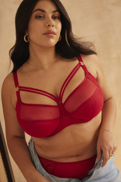 Dionne Full Cup Bra - Fiery Red