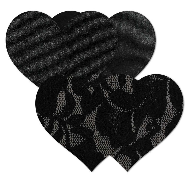 Heart Nipple Covers - Black
