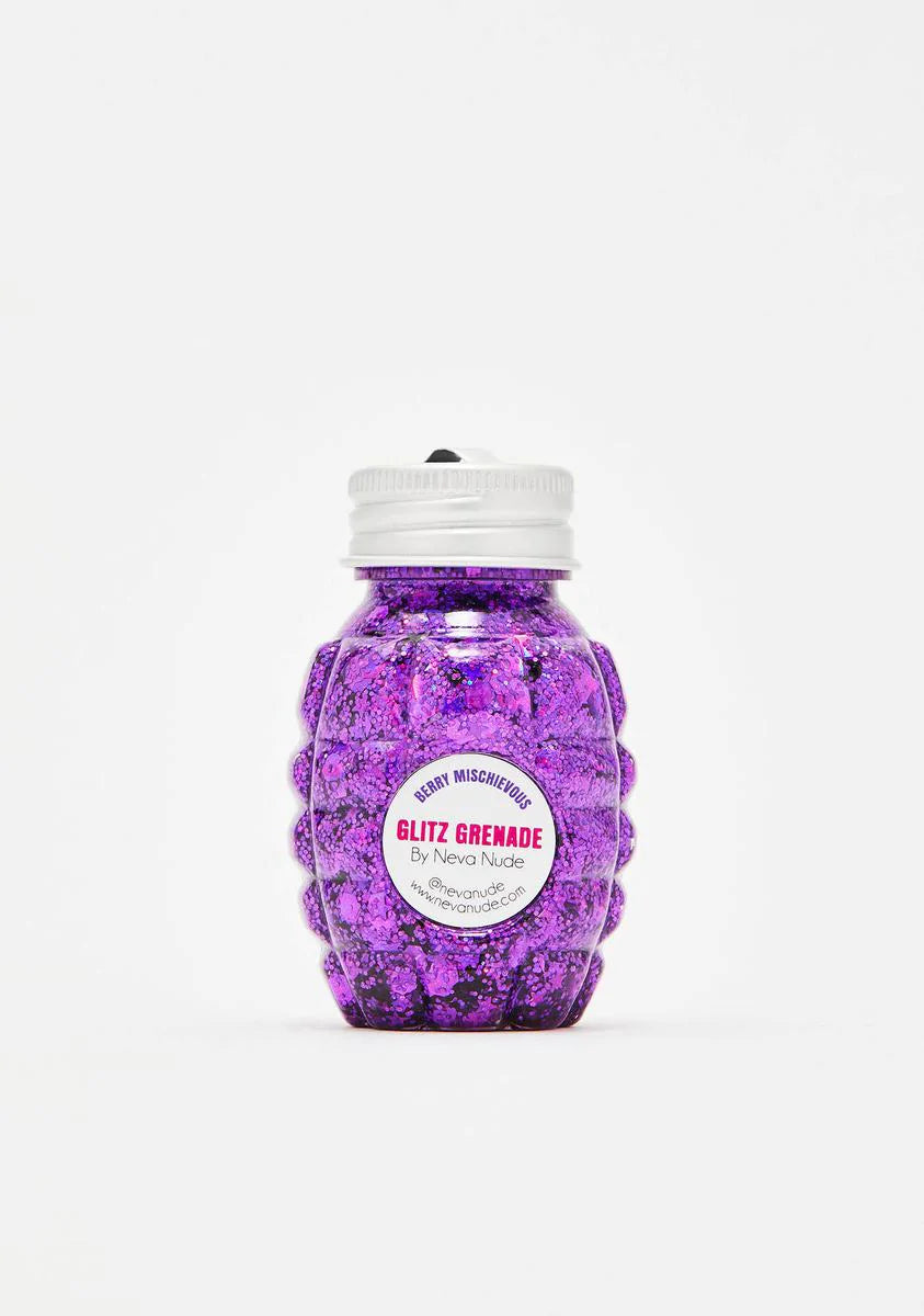 Berry Mischievous Cosmetic Glitter Glitz Grenade in Aloe Gel