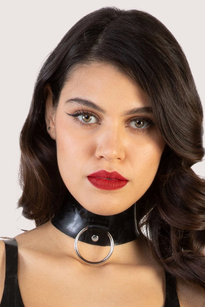 Latex Ring Choker - Black