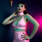 Imogen Latex and Ring Pencil Skirt - Pink