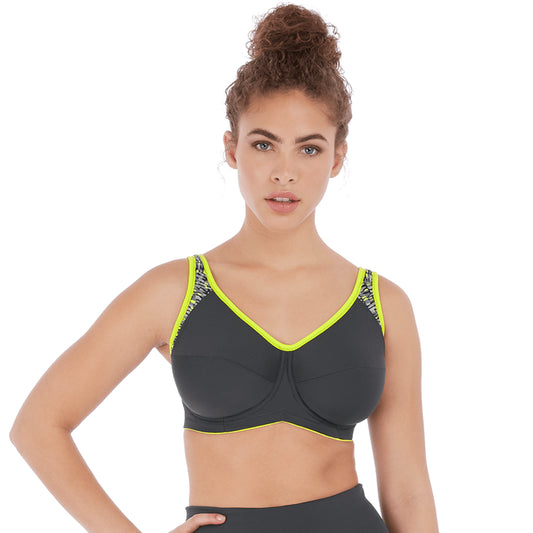 Core Wired Non-Padded Sports Bra - Lime Twist