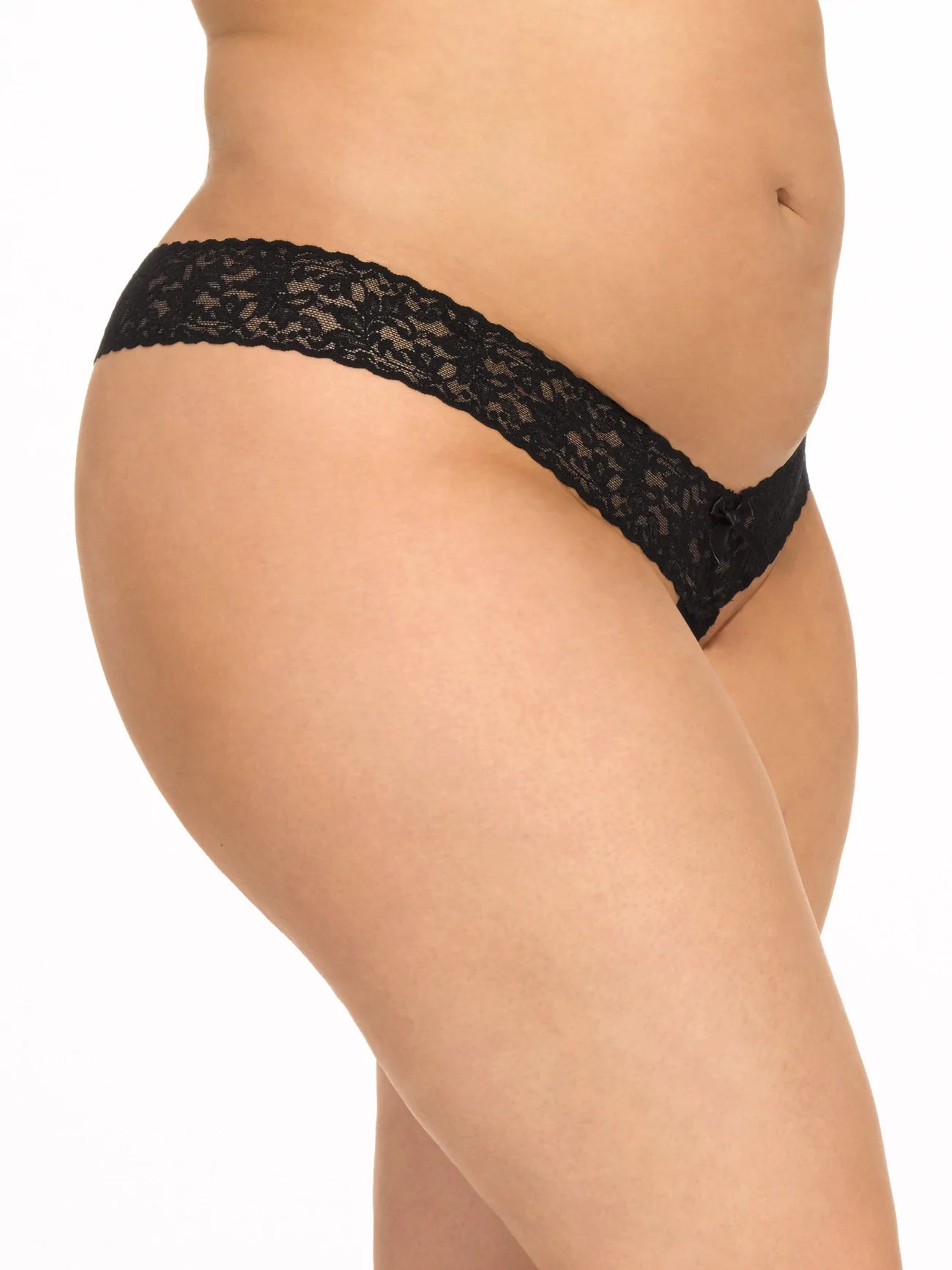After Midnight Open Thong Plus Size - Black