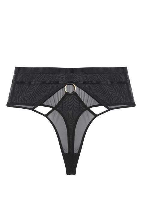 Sierra Curvy High Waist Thong - Black