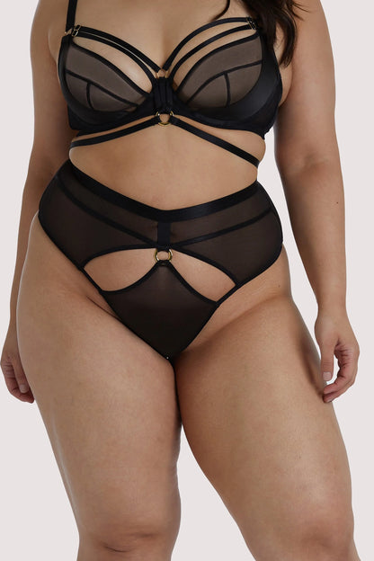 Sierra Curvy High Waist Thong - Black