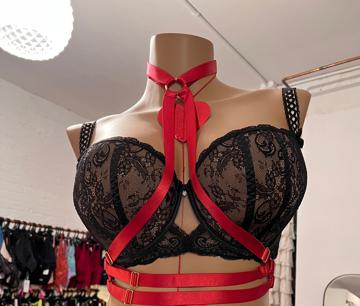 Cure II Harness - Red with Gold Hardware
