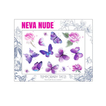 Purple Butterfly Kisses Large Temporary Tattoo Pack