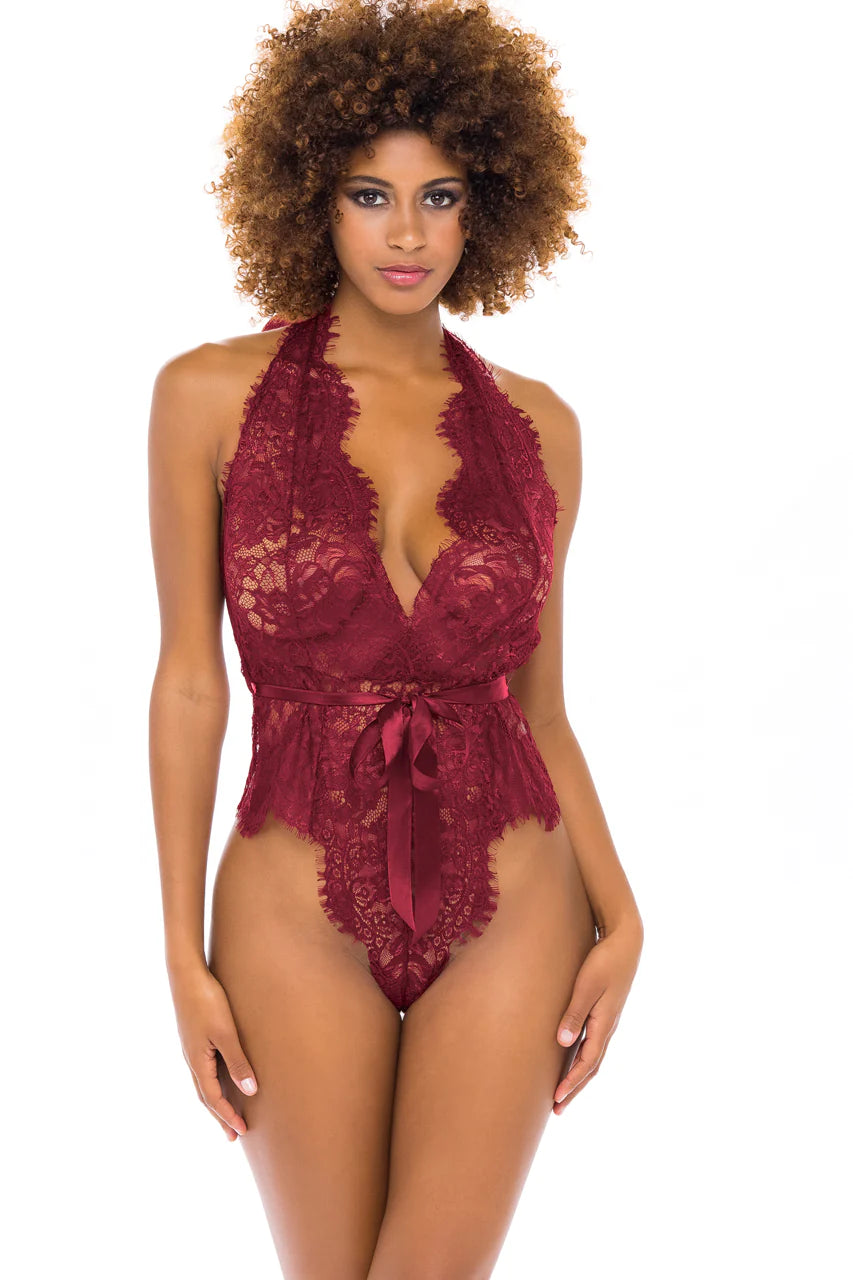 Naomi Halter Teddy - burgundy