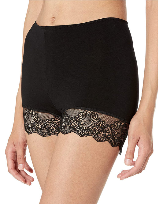 So Fine Jersey with Lace Boyshort - Black