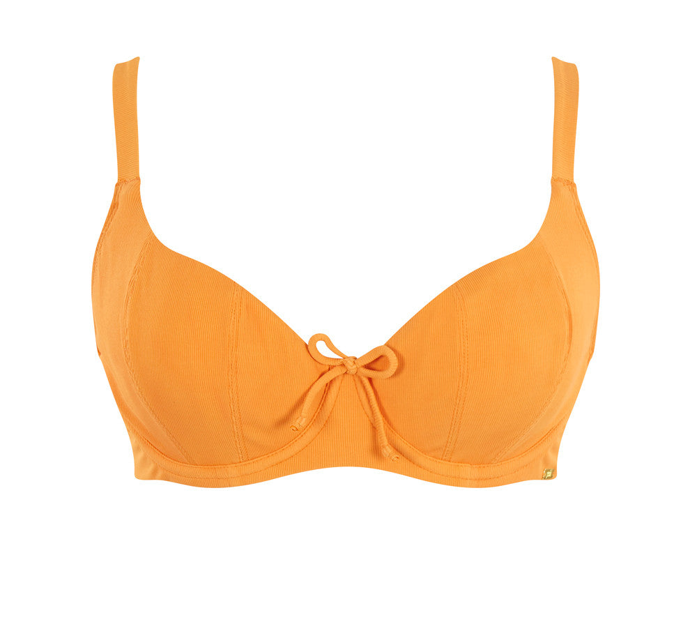 underwire orange bikini top