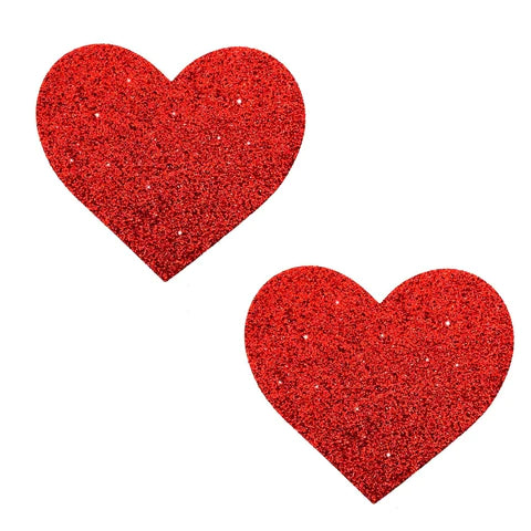 I Heart U Nipple Cover Pasties - Ravish Me Red Glitter