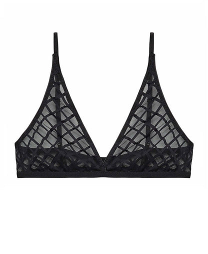 Check Bralette - Black