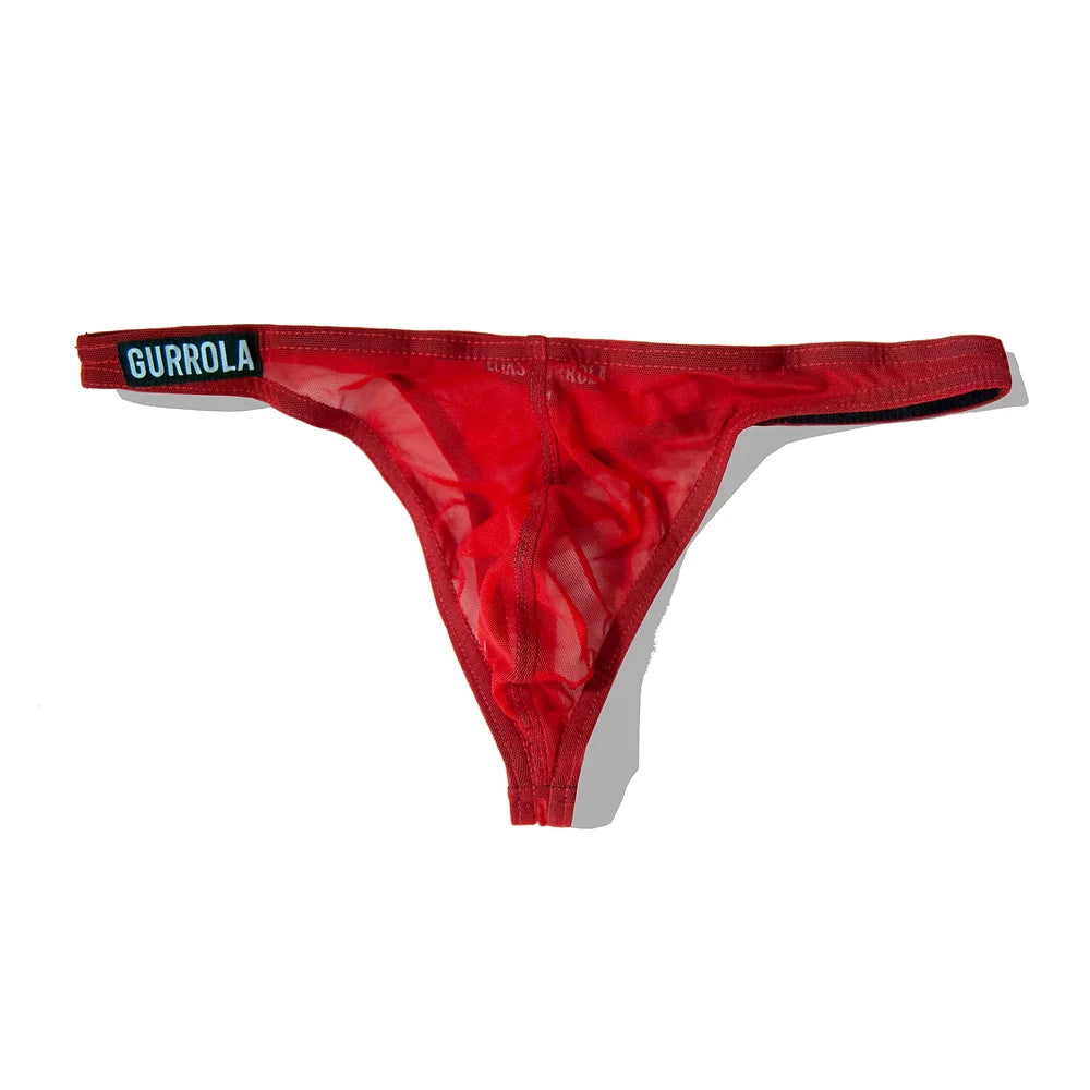 Men's Mesh Thong  - Ruby Red