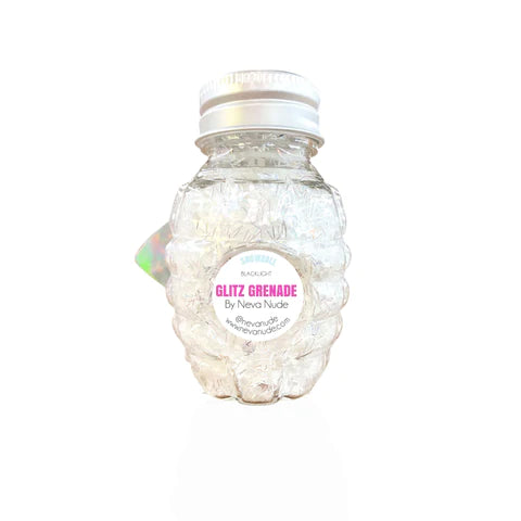 Snowball Flake White Silver - Blacklight - Cosmetic Glitter Glitz Grenade