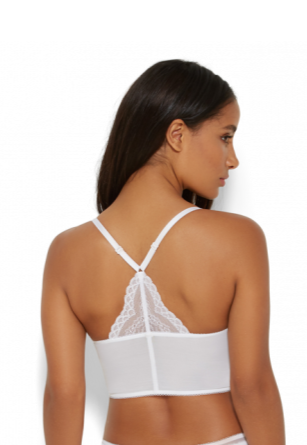 Superboost Lace Deep V Bralette - White