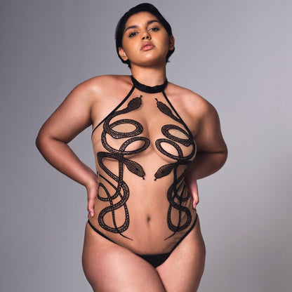 Medusa Bodysuit - Black/Butterscotch