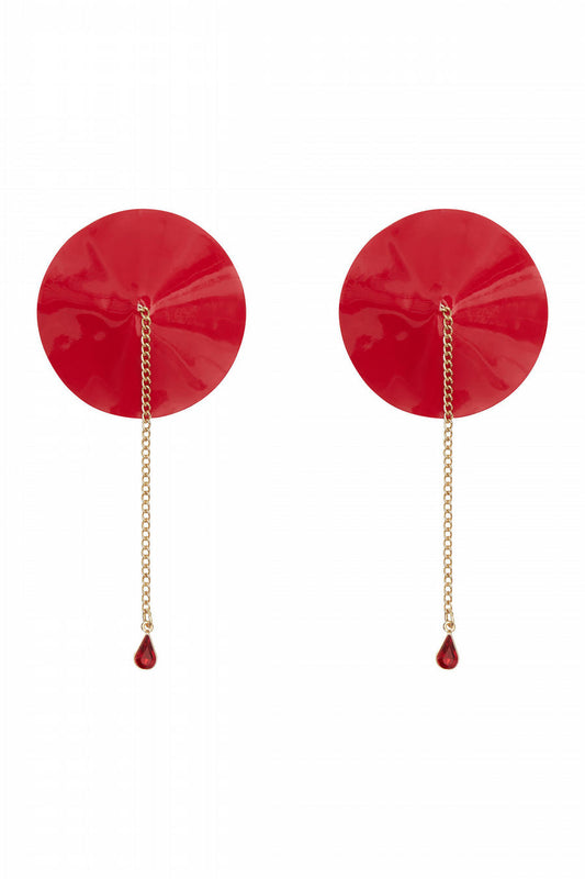 Chain Nipple Pasties - Red