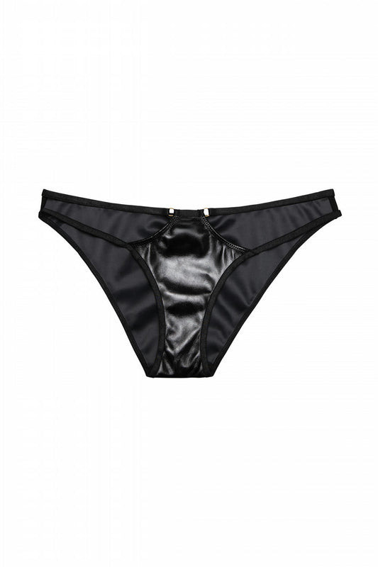 Hustler Maxine PVC Strap and Ring Brief - Black