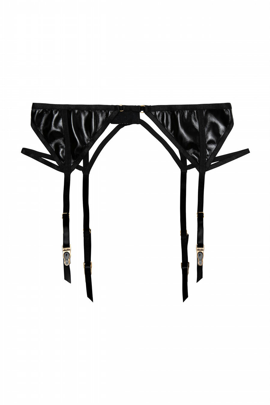 Hustler Maxine PVC Strap and Ring Suspender - Black
