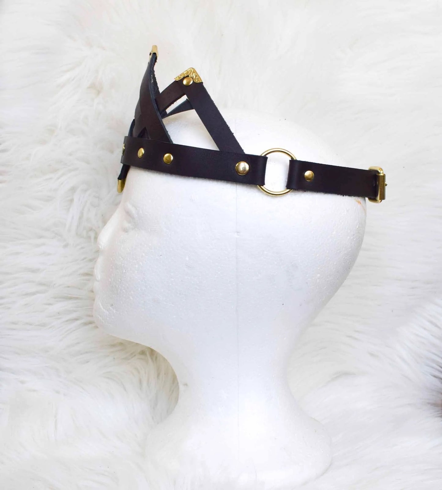 Juliet Black Leather Crown