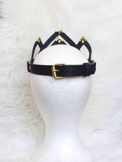 Juliet Black Leather Crown