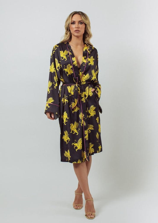 Lioness Satin Midi Robe