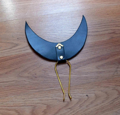 Crescent Moon Leather Hair Pin