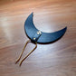 Crescent Moon Leather Hair Pin
