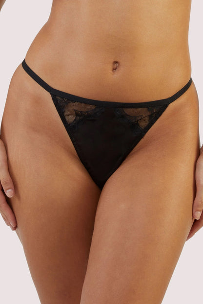 Wish Lace Strap Thong - Black