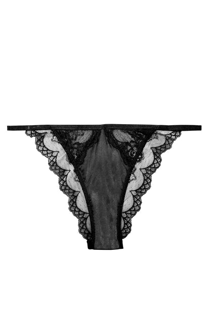 Wish Lace Strap Tanga Brief - Black