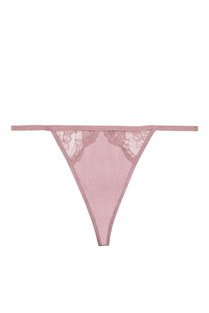 Wish Lace Strap Thong - Mink