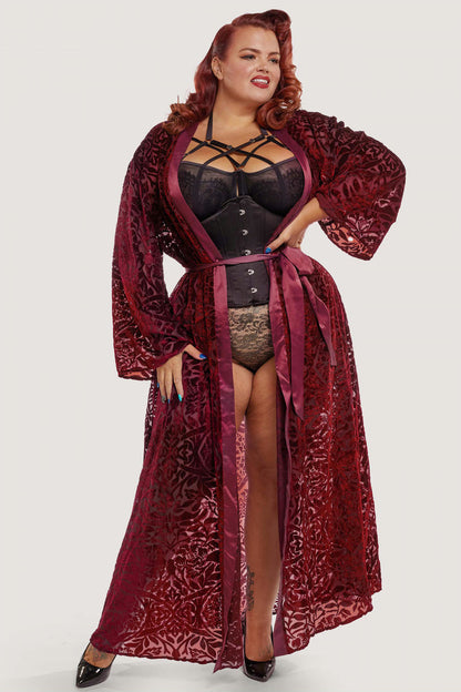 Devore Gown - Aubergine