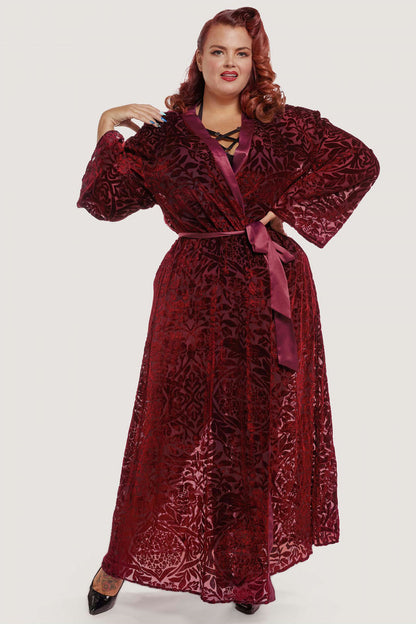 Devore Gown - Aubergine