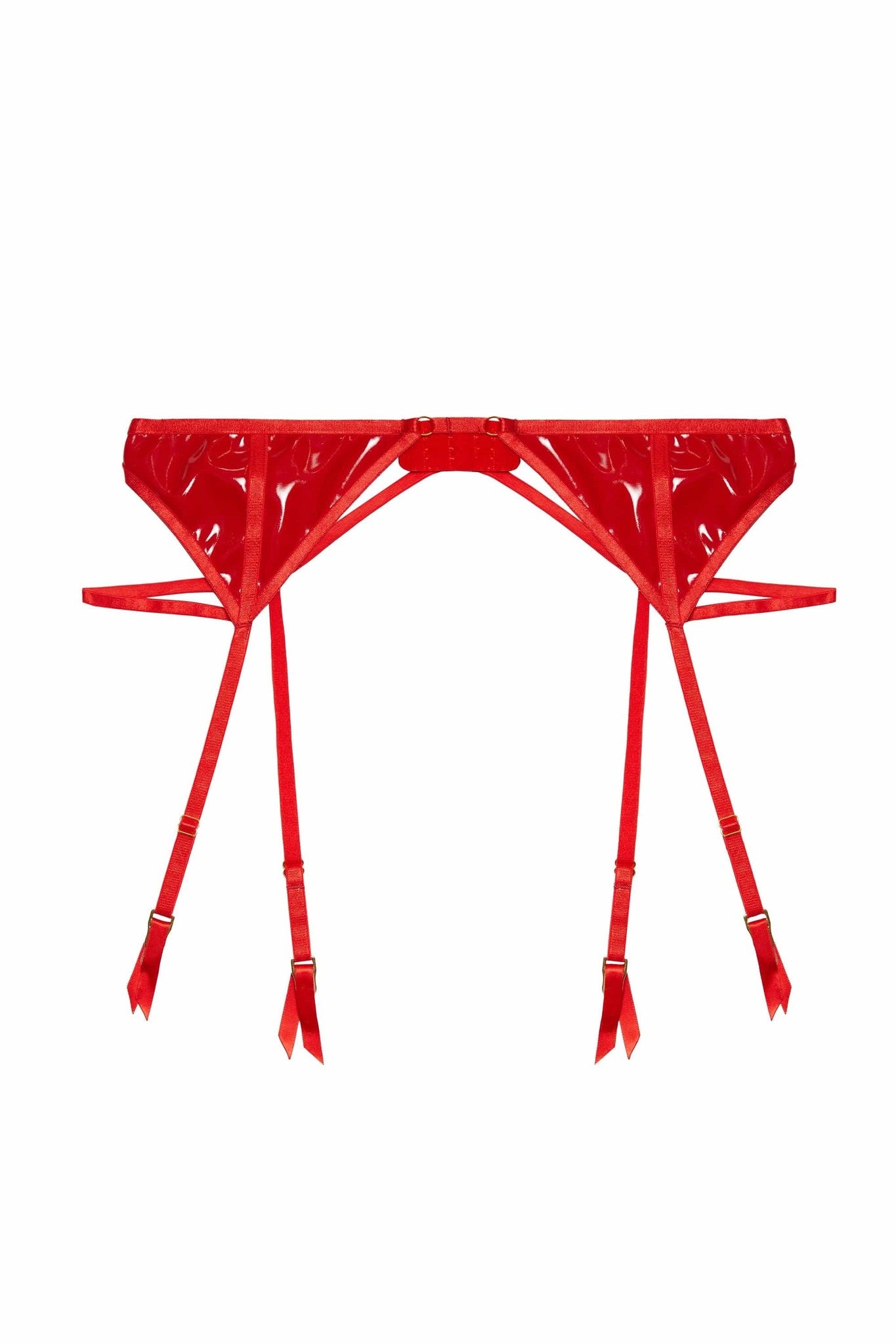 Maxine PVC Strap and Ring Suspender - Red