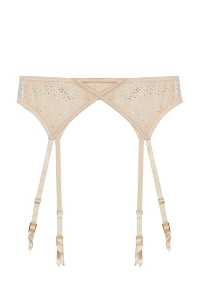 Nola Studded Suspender - Toffee Diamonte