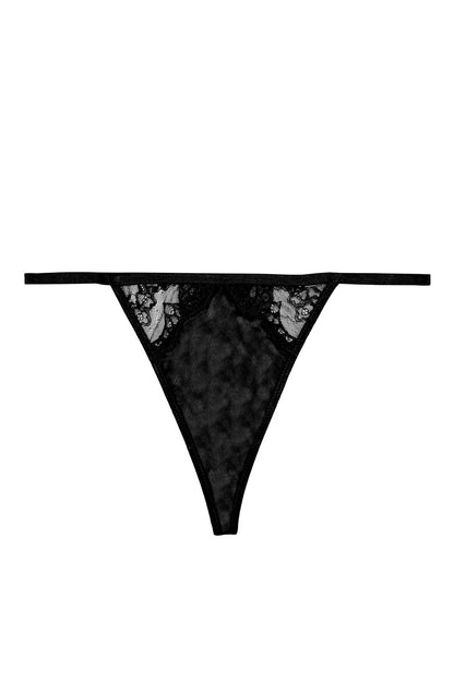 Wish Lace Strap Thong - Black