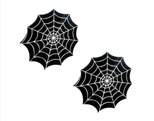 Spider Web Glitter Blacklight Nipple Cover Pasties